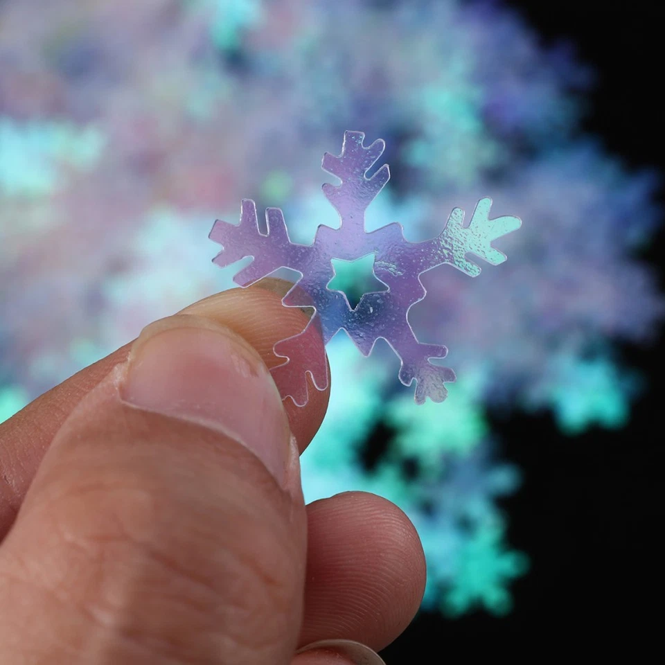 1000pcs Confetti de flocon de neige transparent décorations de fête de Noël - Photo 3/4