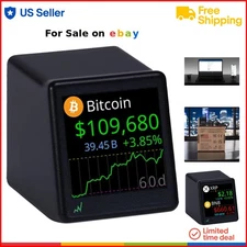 Crypto Ticker Digital Display Wi-Fi Real-Time Prices Top 1000 Coins