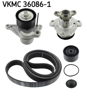 SKF SWEDEN VKMC 36086-1 Water Pump + V-Ribbed Belt Kit for NISSAN,OPEL,RENAULT,V