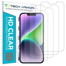 Tech Armor Plastic Film Screen Protector for iPhone 14 Plus, 13 Pro Max - 4 Pack