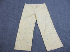 VINTAGE Lilly Pulitzer Pants Womens 4 Yellow Capri Chino Embroidered Golf Tees