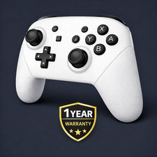 Arctic White Bluetooth Pro Controller For Nintendo Switch 1+2 OLED Lite Wireless