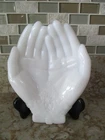 Vintage White Milk Glass Avon Open Hands Soap Dish Trinket Jewelry Holder