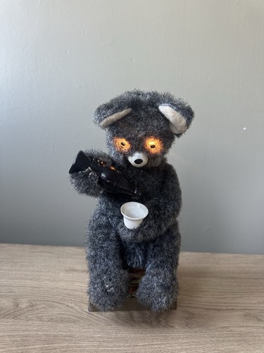 Vintage 50’s Alps Japan Tin Base Coca Cola Drinking Black Bear Battery Operated