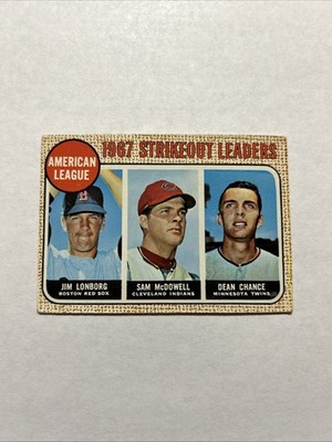 1968 Topps - AL Strikeout Leaders Sam McDowell, Jim Lonborg, Dean Chance #12