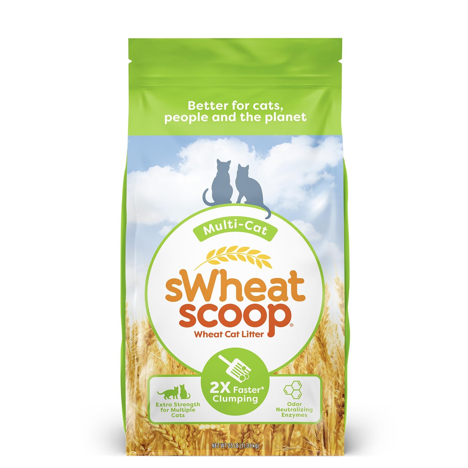 Natural Wheat Multi-Cat Litter, Superior Clumping  Odor Cont
