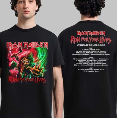 Iron Maiden Run For Your Lives World Tour 2026 Two Sided T-Shirt