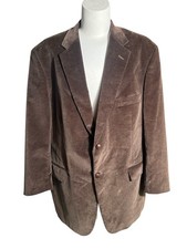 Oak Creek Dillards Brown Corduroy Sports Coat Jacket Blazer Sz 46 Longs Vintage