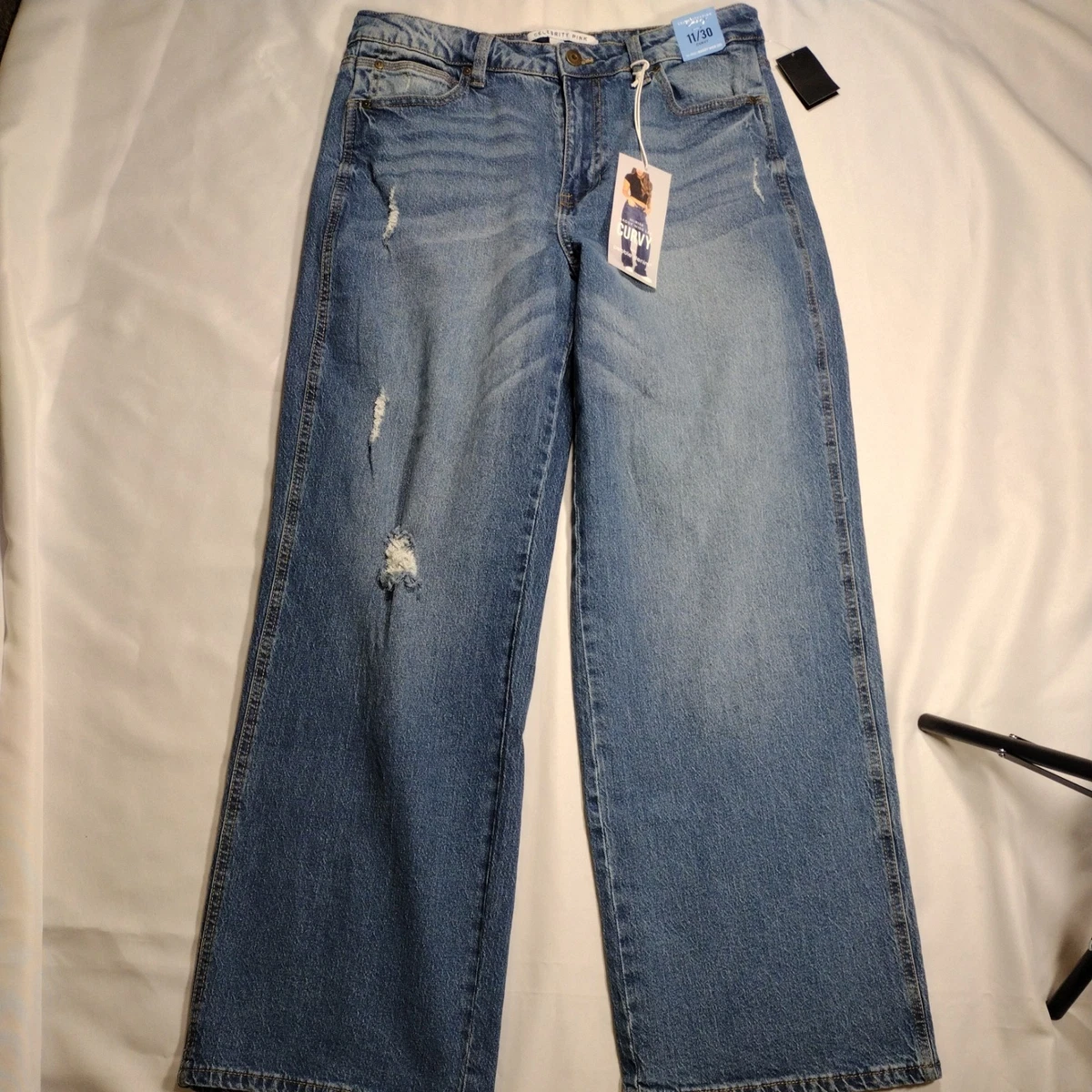 Jeans Celebrity Pink Pour Fille - Taille 14 - Couleur Aqua (bleu Vert) - Stretch, Poches, Fermeture Zip & Bouton - Occasion Très Bon état