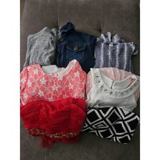 Youth Girls Size 7 Lot: 4 Dresses, Denim Jacket, Cardigan