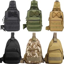 Mens Backpack Tactical Sling Shoulder Bag Molle Travel Chest Pack Outdoor Hiking