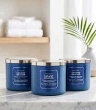 3 PACK NEW Sweater Weather 3-Wick Candle 14.5 oz - FREE SHIP 