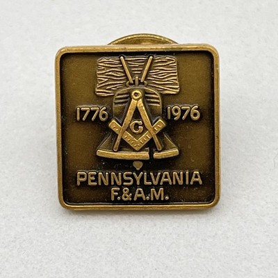 Pennsylvania Freemasons Lapel Pin Tie Tack Bicentennial 1776 1976 F&AM