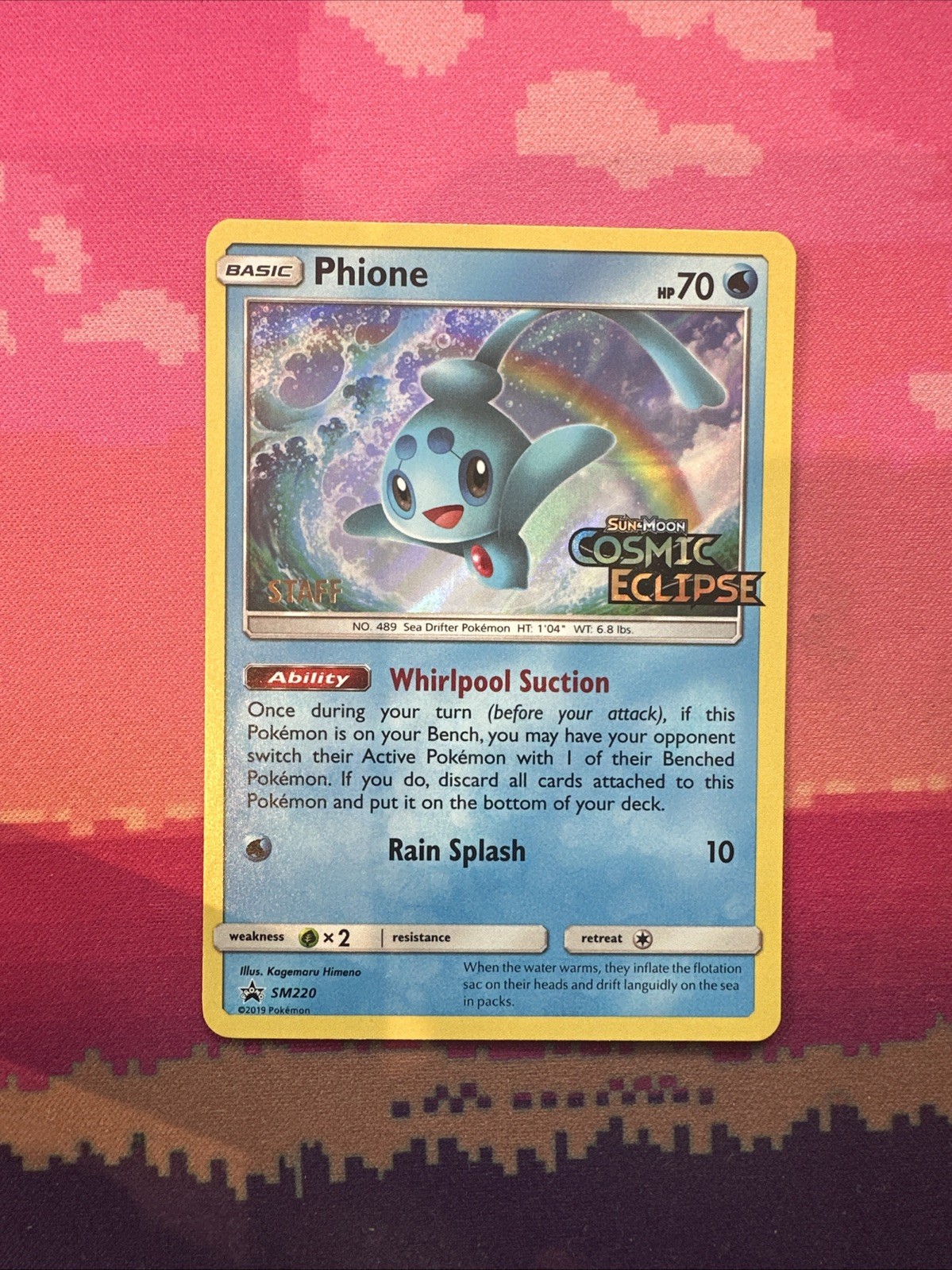 Pokemon Card Phione SM220 Black Star Promo STAFF Near Mint