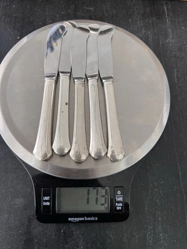 Qty 5 Sterling Silver Handle Butter Knives 173 Grams