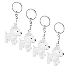 4 PCS Refillable Pet Keychain Dog Hair Memorial Keepsake Collection