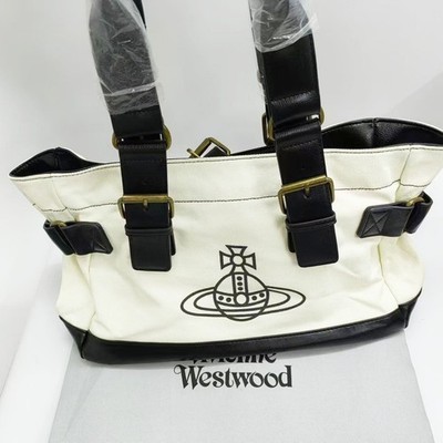 バッグ Vivienne westwood Accord leather ToteBag Vivienne Westwood Accord Tote Bag Orb Embossed Black Vintage