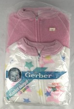 Vintage 1990 Gerber Blanket Sleeper 2 Pack Sz 4T XL Footed Pajamas NEW Open Pack