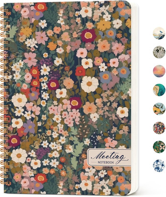 Meeting Notebook for Work Organization - Work notebook with action items, Meetin