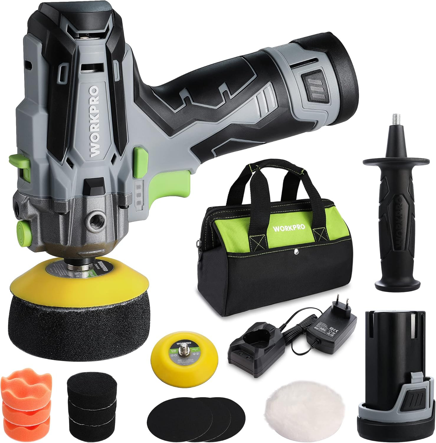 Mini Lucidatrice Auto Batteria 12V - Kit 7000 RPM con 2 Batterie