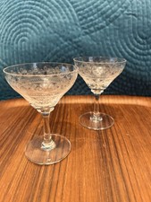 Unknown Liquor Glasses/ Etched Geometric Design - Optic - 2 - 4”