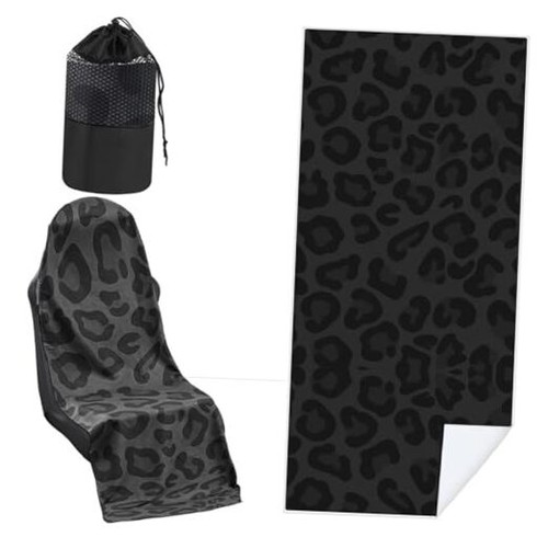 Pack Car Seat Towel Covers with Storage Bag 63 x 32 Inch 1 Black Leopard Print - Picture 8 of 8