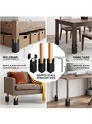 4 Pack Adjustable Bed Risers Furniture Risers with Screw Clamp | BLACK | 4 In — photo 4