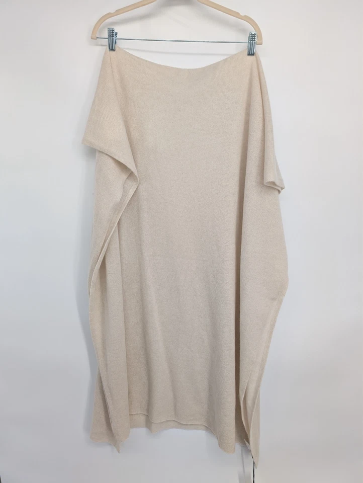 Bufanda envolvente de viaje 100 % cachemir blanca + Warren brezo natural 81"" x 36"" nueva con etiquetas Foto 2 de 4