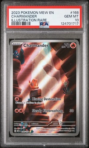 2023 POKEMON MEW EN-151 ILLUSTRATION RARE #168 CHARMANDER PSA 10