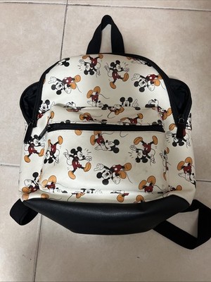 Disney Bioworld Mickey Mouse Mini Backpack White All Over Print RN 115665
