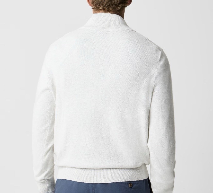 J Crew Quarter Zip Sweater Large | 100% Cotton | Heather Mist | Retail$110 | NWT View 3