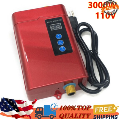 #ad Tankless Water Heater Electric Whole House Instant Hot On Demand 3000W 110V NEW $64.23