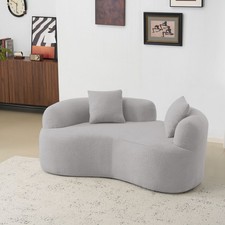 66.9'' Boneless Curved Sofa Couch Loveseat Cloud Sofa Couch for Living Room Gray