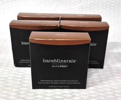 LOT/5 BareMinerals barePRO Performance Wear Powder Foundation COCOA 30 Deep Dark