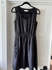 Loft Women's Sleeveless Tank Dress Black Rayon, Round Neck, Knee Length, Size 6