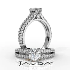 Natural Women Round Diamond Engagement Ring GIA D-SI1 14K White Gold 1 .15 ctw