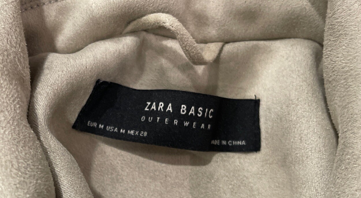 Zara Basic Jacket Women's Size M Beige Cropped Fa… - image 3