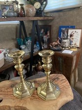 Brass Candle Holders Vintage Gold 5.5  Tall