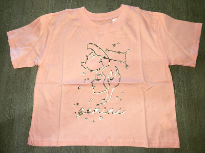 girls NEW GEMINI PINK TOP SHIRT size 8 SUGAR & JADE short sleeve gold design