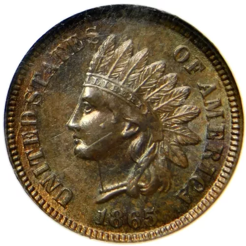 🤎💙🔥🤎🔥💙💃NGC MS63 BN 1865 “fancy 5”  INDIAN HEAD CENT