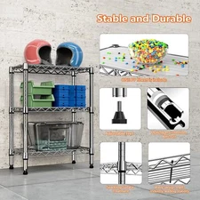 3-Tier Metal Shelving Units Kitchen Storage Pantry Racks 11.8''D 21.7''W 28.6''H