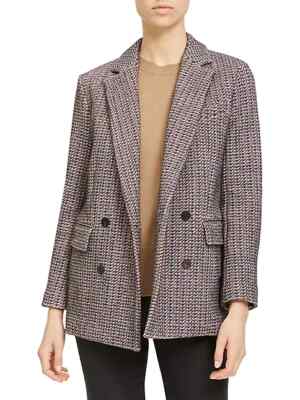 Theory Multicolor Tweed Jacket Theory Theory BEVERLY TWEED FRINGE