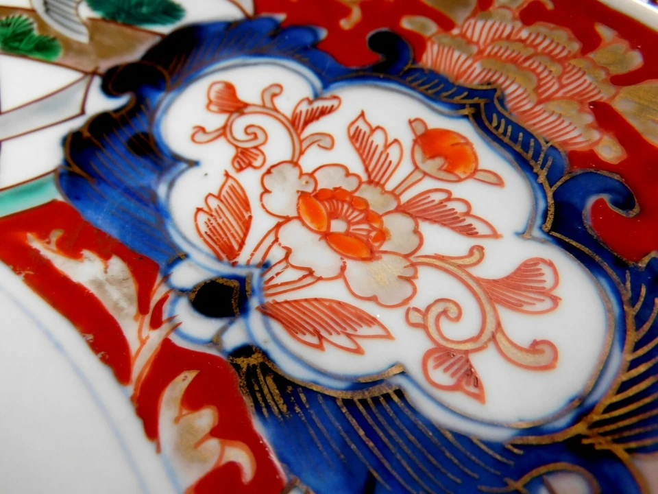 Antiker Wandteller Vogelmotiv Sammlerstück Fayence Keramik Asiatisch um 1900 - Bild 3 von 4