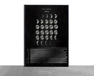 Mondkalender 2023 - Mondphasen - nördliche Hemisphäre - Vollmond