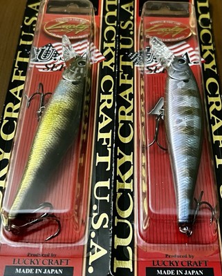 2 Lucky Craft Pointer 100 SP Minnow Jerkbait Lures FLAKE FLK KABUKI /AURORA BLUG