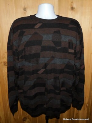 Alloro Men s 2XL Brown Wool Blend Crew Neck Long Sleeve Sweater Made in Italy