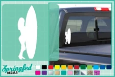 SURFER SILHOUETTE cut vinyl decal #5 car truck window Surf Girl Surfing stickers