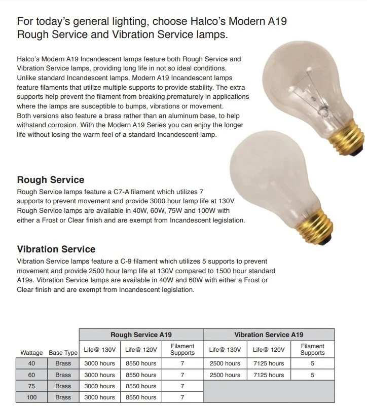 Halco A19 Rough Service Clear Bulb 40W 2700K Medium 6-pk - Image 2 of 3