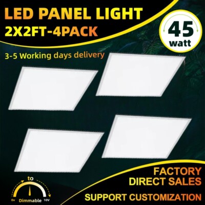 2x2FT LED Flat Panel Light 45W 5400LM Drop Ceiling Commercial Office Home Lights