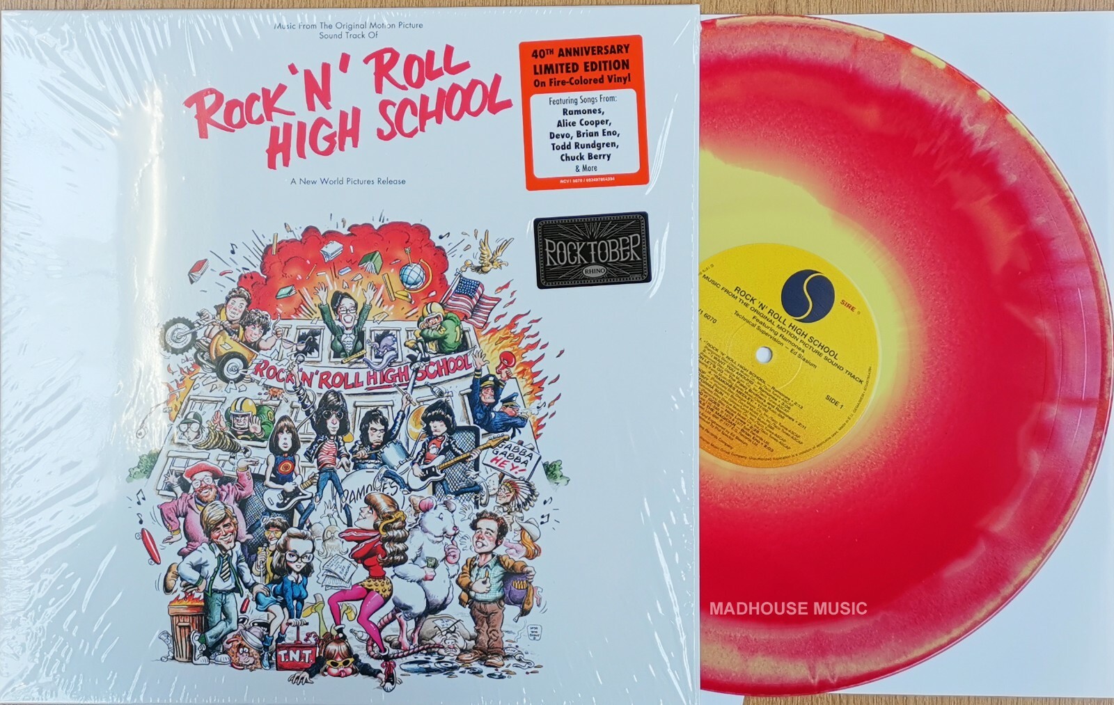 RAMONES LP Rock And Roll High School FIRE COLOURED Vinyl ! Ltd Edn IN STOCK